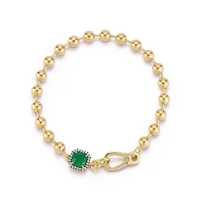 Connexion Emerald and Diamond Toi et Moi Bracelet