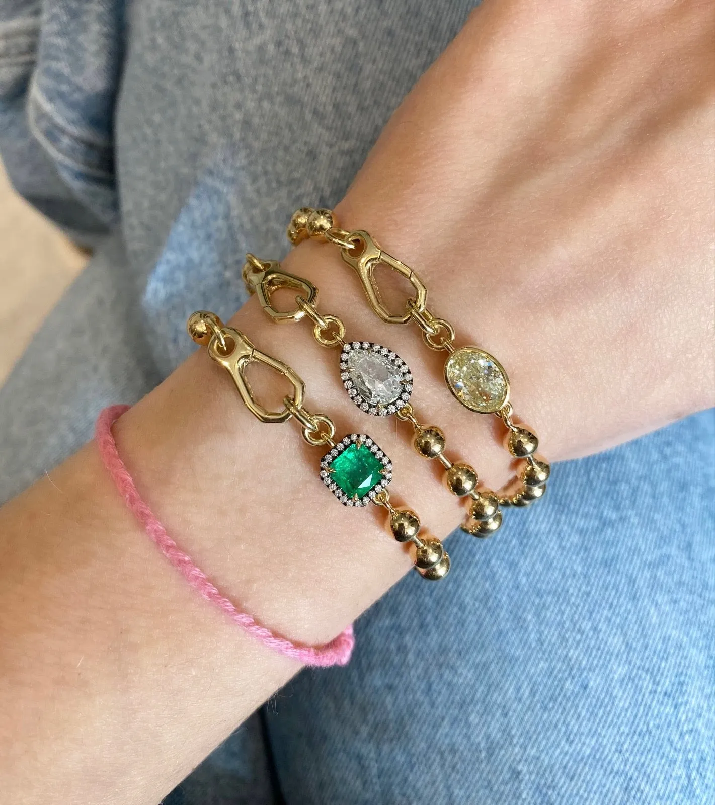 Connexion Emerald and Diamond Toi et Moi Bracelet