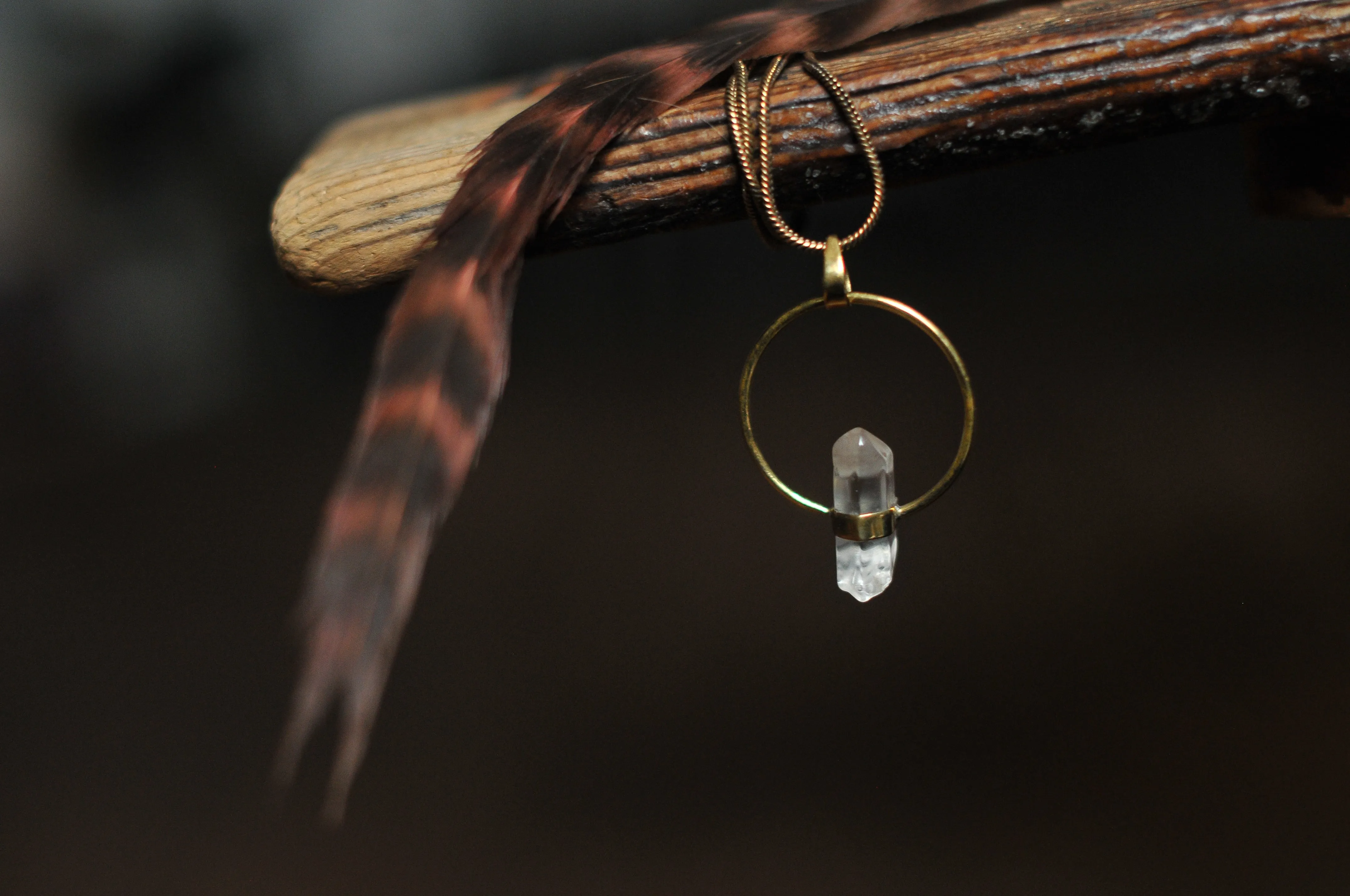 Crystal hoop pendant