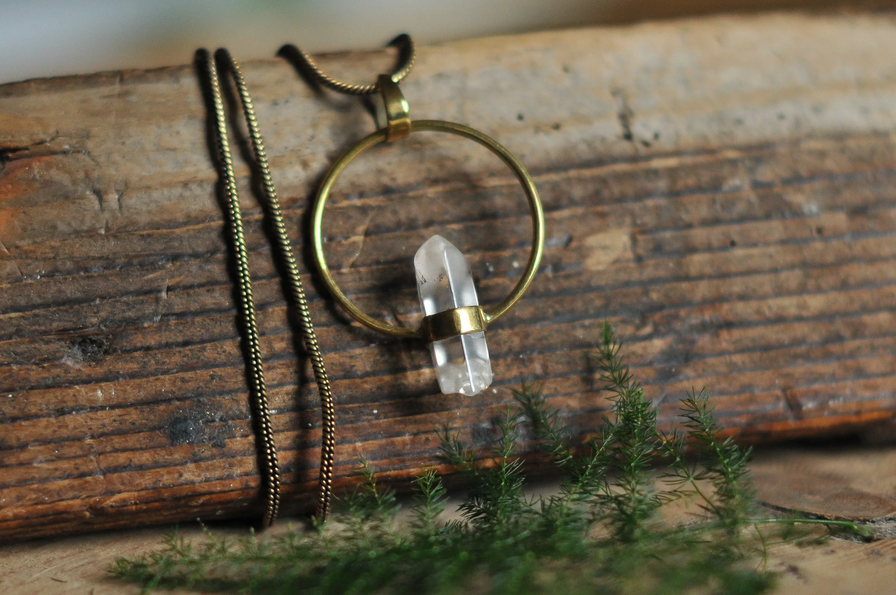Crystal hoop pendant