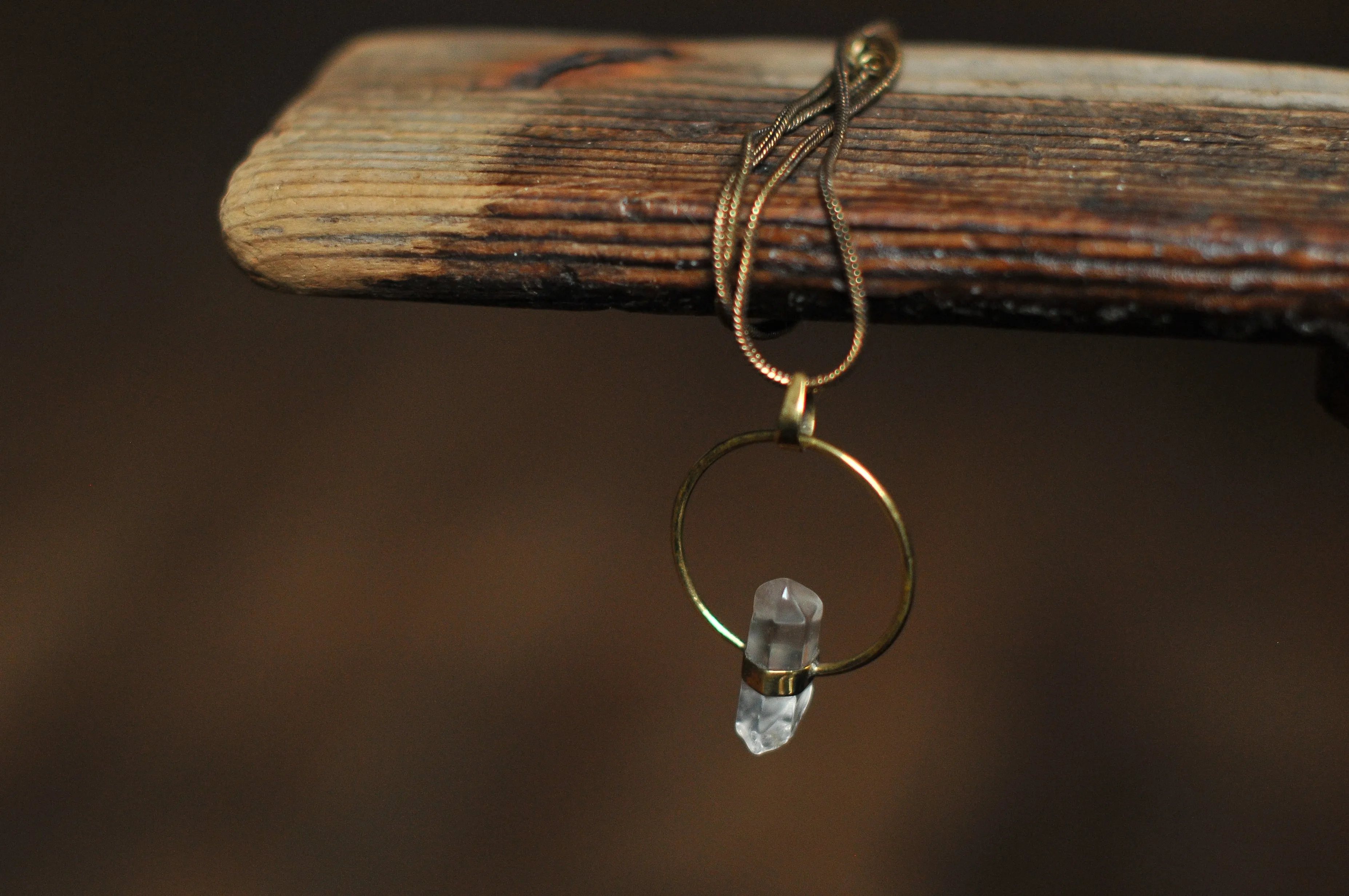 Crystal hoop pendant