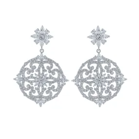 Cubic Zircon CZ Copper Wedding Dangle Wedding Earring  CE10662