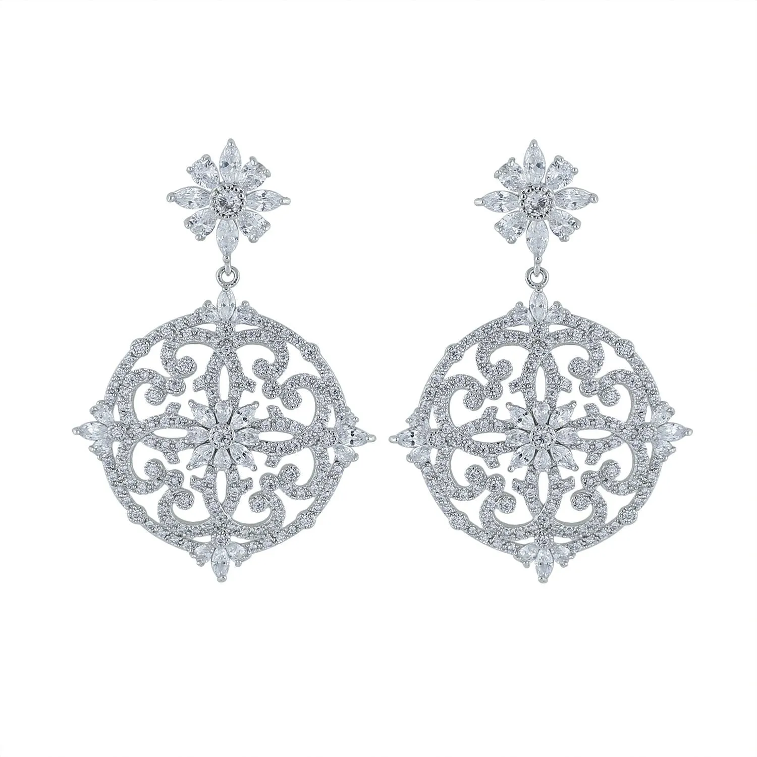 Cubic Zircon CZ Copper Wedding Dangle Wedding Earring  CE10662