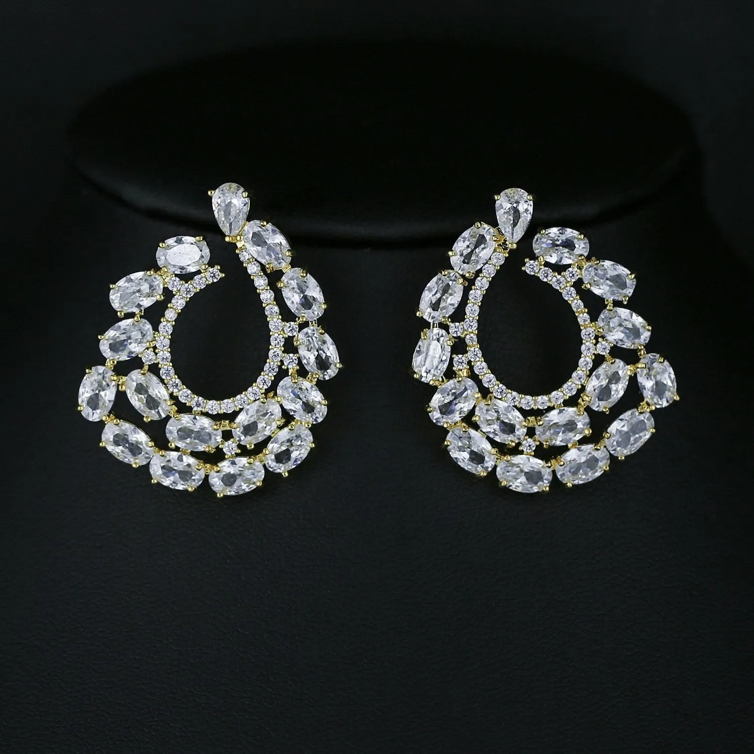 Cubic Zircon CZ Copper Wedding Dangle Wedding Earring  CE10776