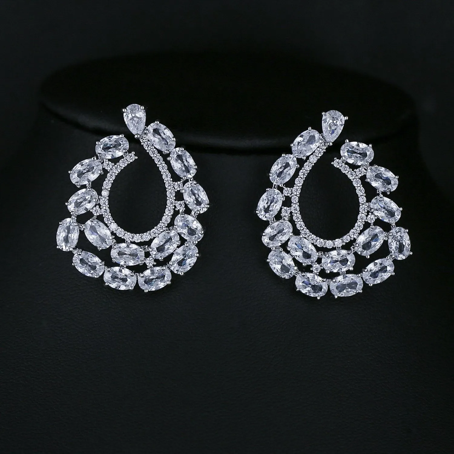Cubic Zircon CZ Copper Wedding Dangle Wedding Earring  CE10776