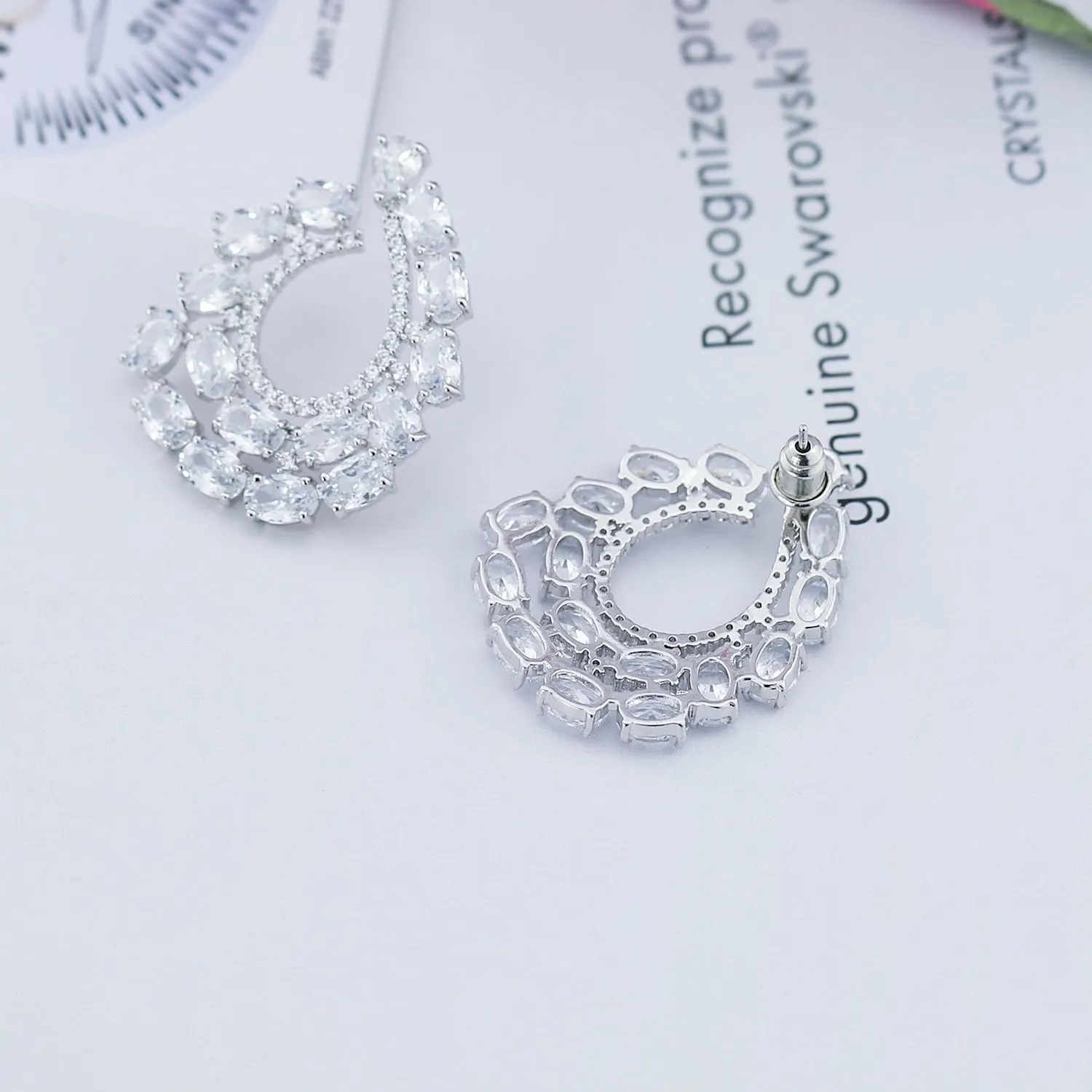 Cubic Zircon CZ Copper Wedding Dangle Wedding Earring  CE10776