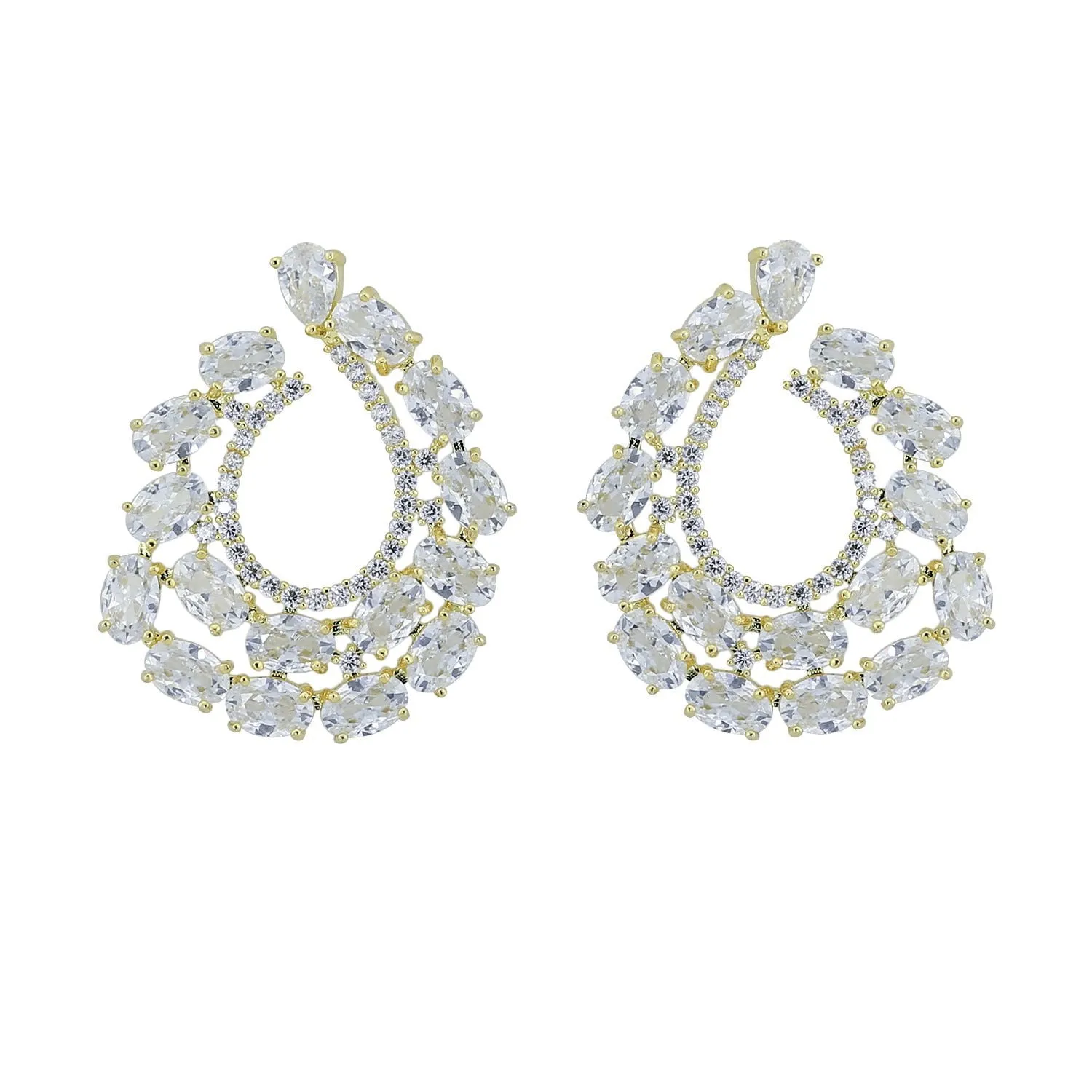 Cubic Zircon CZ Copper Wedding Dangle Wedding Earring  CE10776