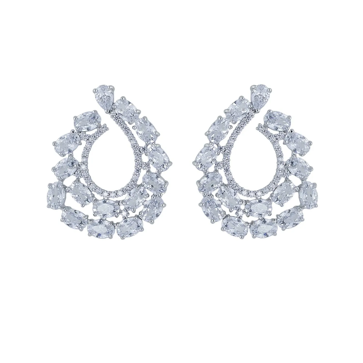 Cubic Zircon CZ Copper Wedding Dangle Wedding Earring  CE10776
