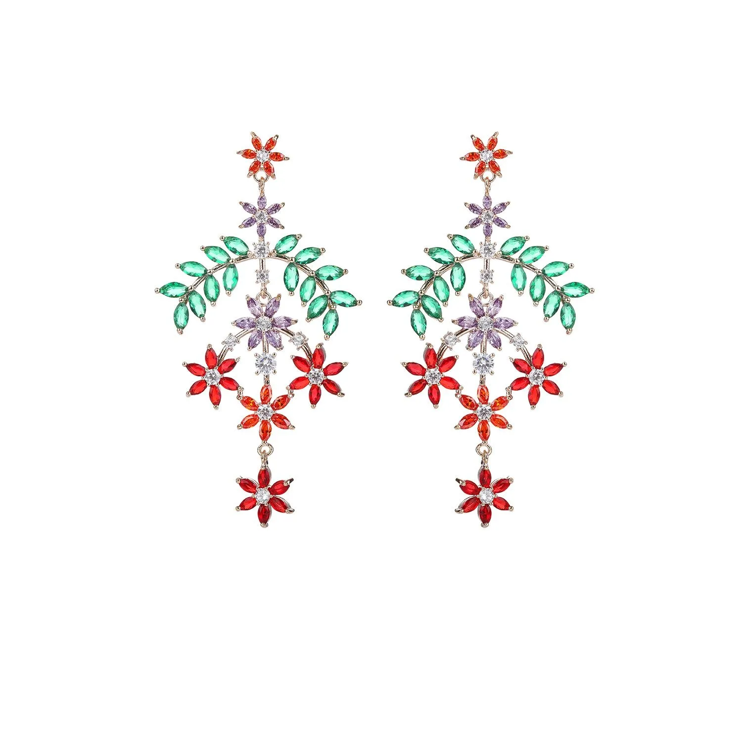 Cubic Zircon CZ Dangle Earrings for Wedding, Crystals Drop Earring for Bride, Women Girl Birthday Party Jewelry CE11426