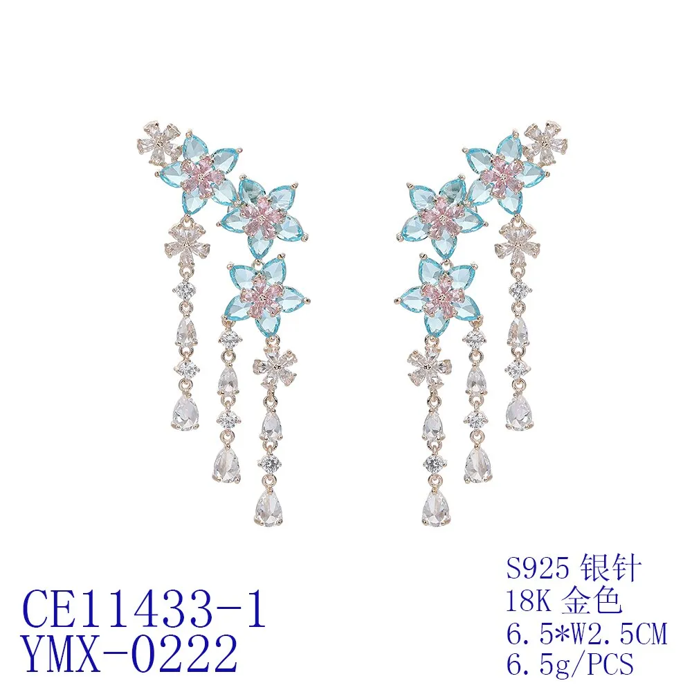Cubic Zircon CZ Dangle Earrings for Wedding, Crystals Earring for Bridal, Women Girl Birthday Party Jewelry CE11433