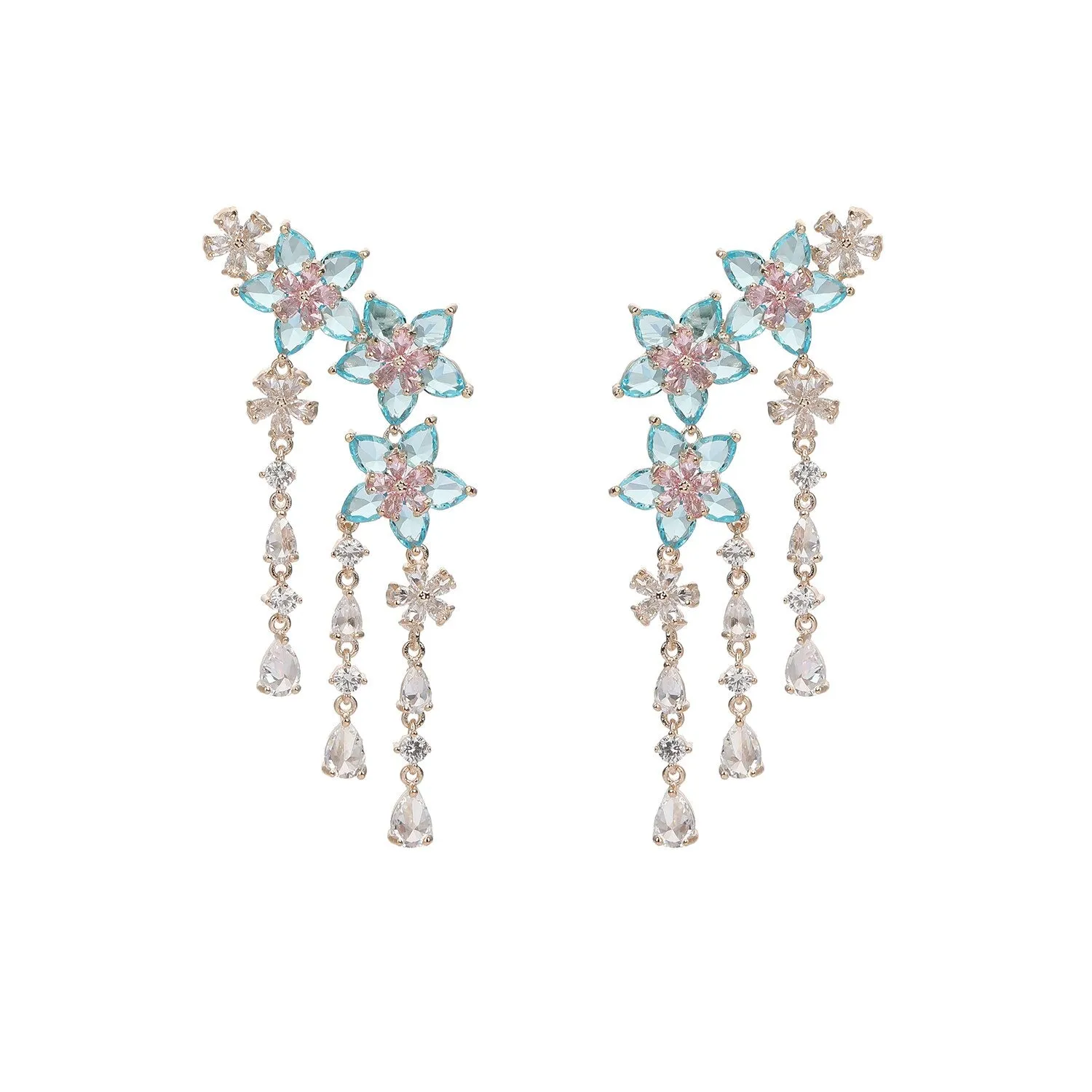 Cubic Zircon CZ Dangle Earrings for Wedding, Crystals Earring for Bridal, Women Girl Birthday Party Jewelry CE11433