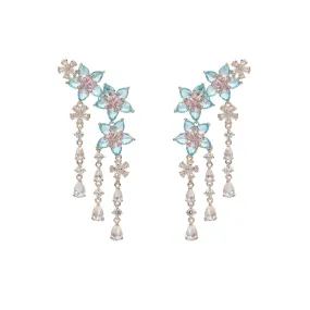 Cubic Zircon CZ Dangle Earrings for Wedding, Crystals Earring for Bridal, Women Girl Birthday Party Jewelry CE11433