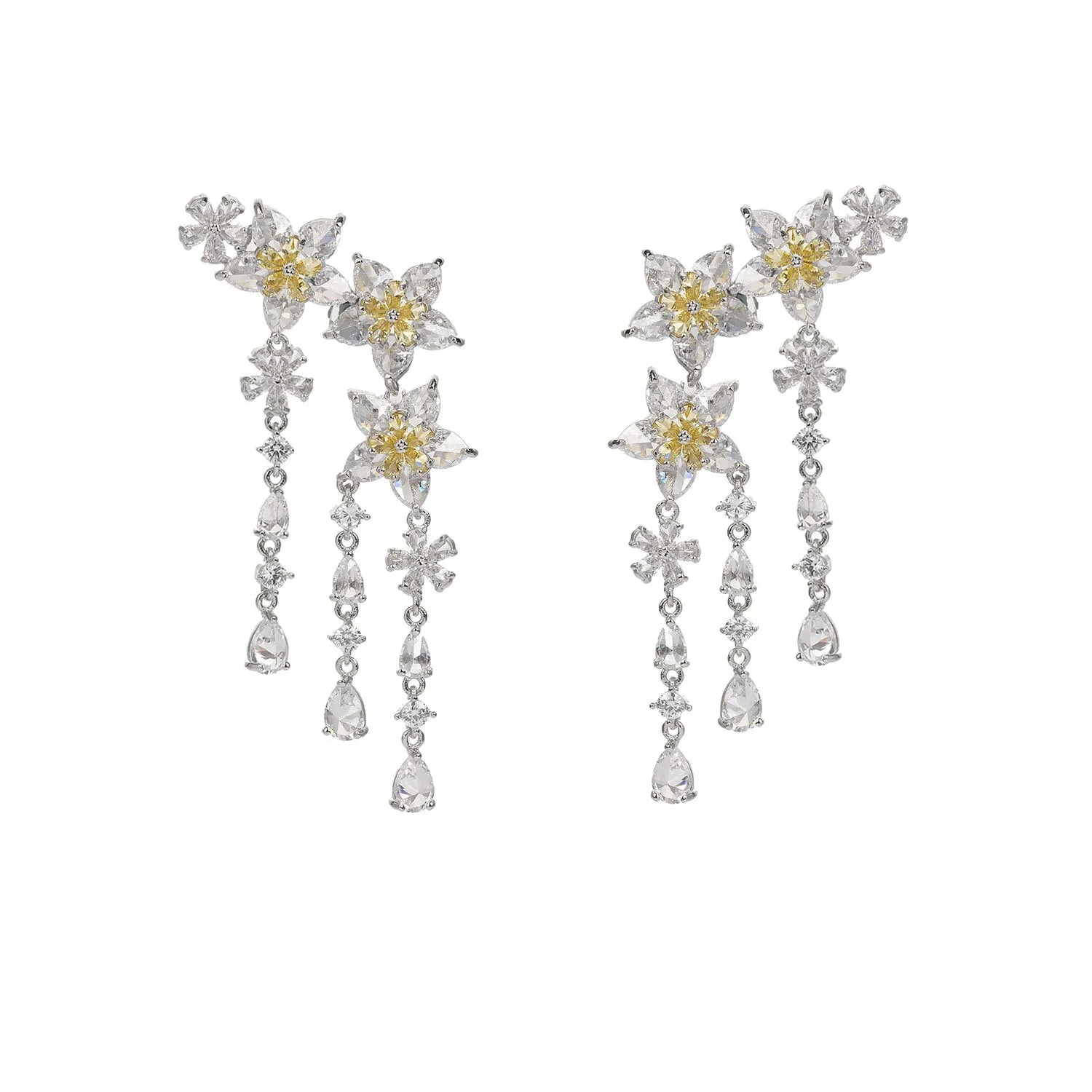 Cubic Zircon CZ Dangle Earrings for Wedding, Crystals Earring for Bridal, Women Girl Birthday Party Jewelry CE11433