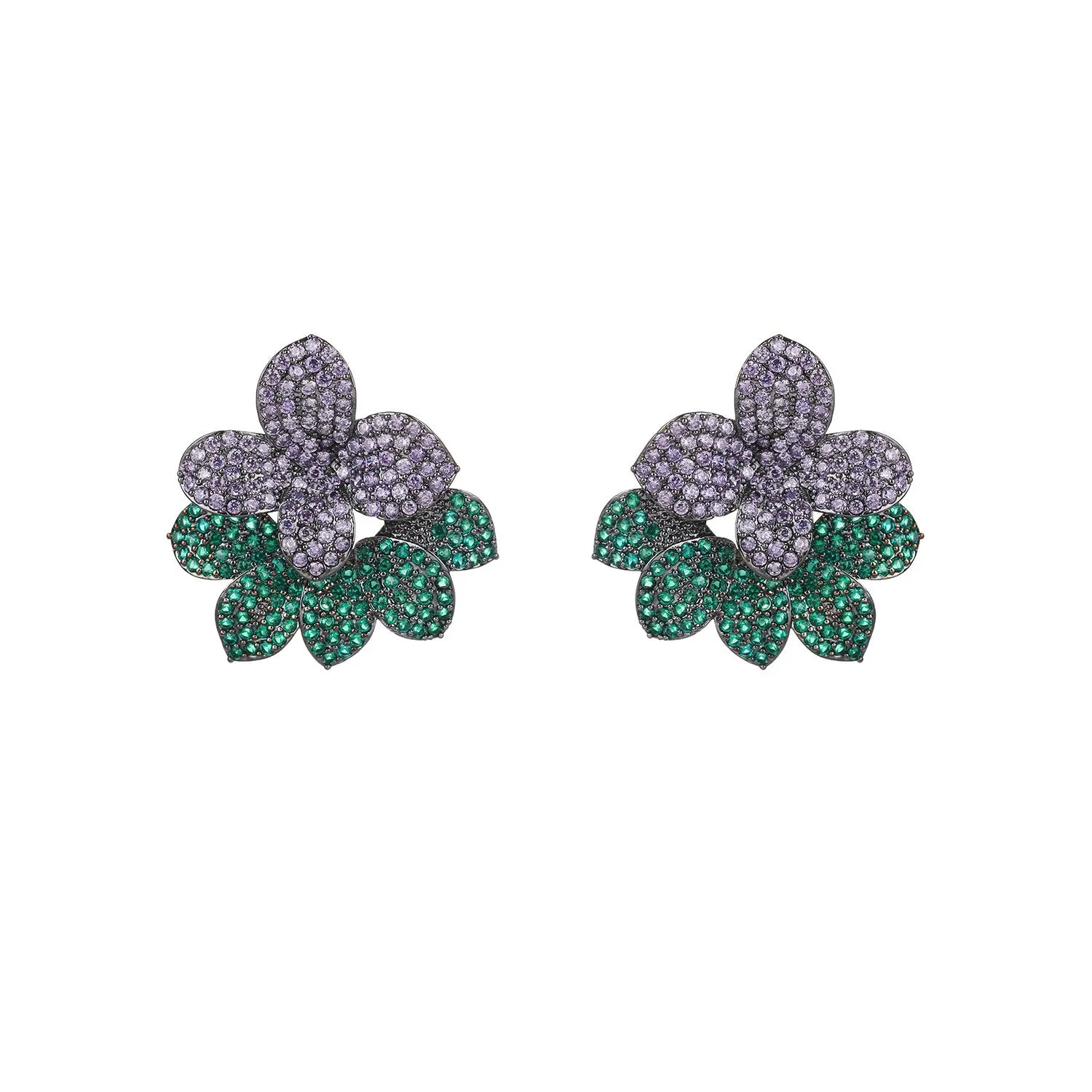 Cubic Zircon CZ Flower Earrings for Wedding, Crystals Earring for Bride, Women Girl Birthday Party Jewelry CE11339