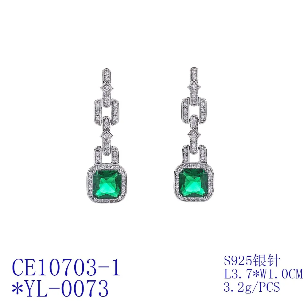 Cubic Zircon CZ Square Earrings for Wedding, Crystals Dangle Earring for Bride, Women Girl Birthday Party Jewelry CE10703