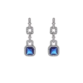 Cubic Zircon CZ Square Earrings for Wedding, Crystals Dangle Earring for Bride, Women Girl Birthday Party Jewelry CE10703