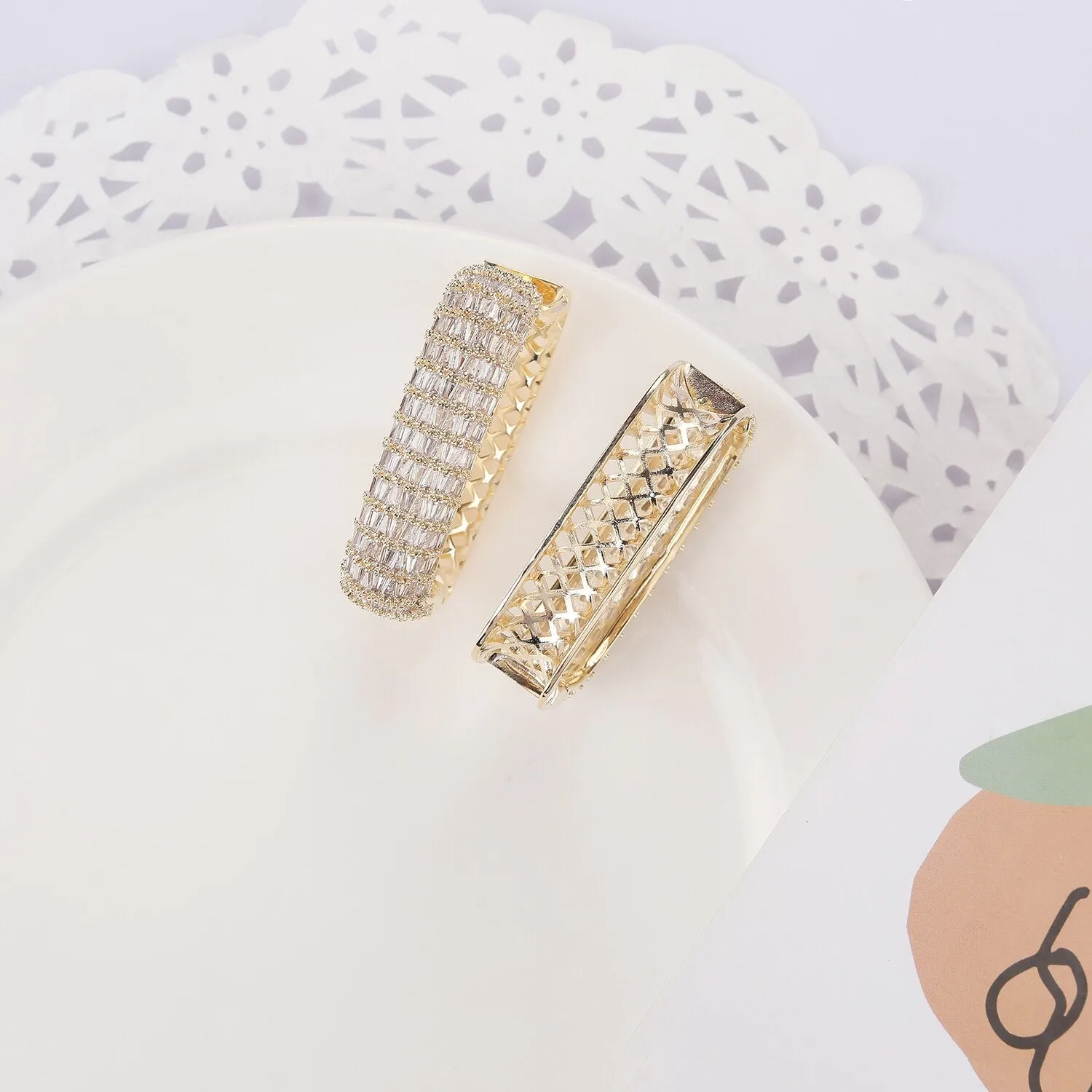 Cubic Zircon CZ Square Earrings for Wedding, Crystals Gold/Silver Earring for Bride, Women Girl Birthday Party Jewelry CE10865