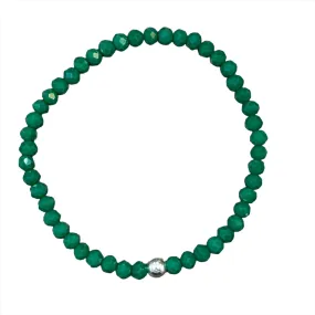 Dark Emerald Faceted Rondelle 4mm Bracelet