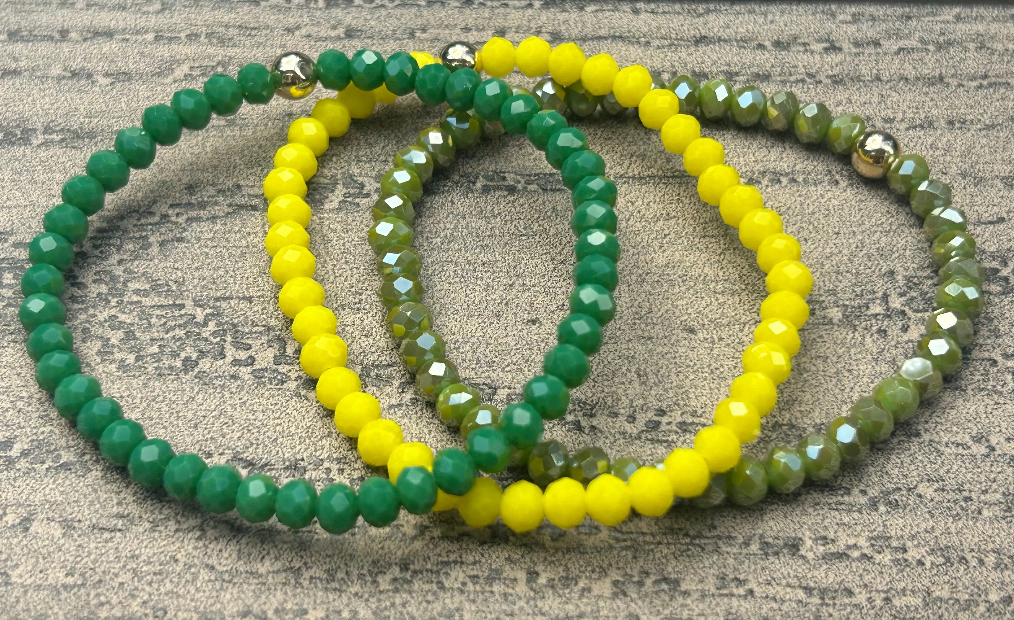 Dark Emerald Faceted Rondelle 4mm Bracelet