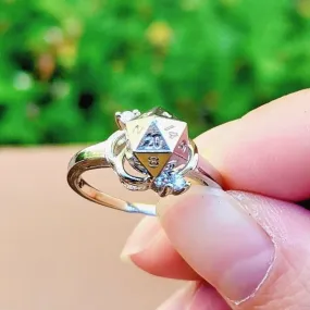 DnD D20 Ring Flower Sterling Silver