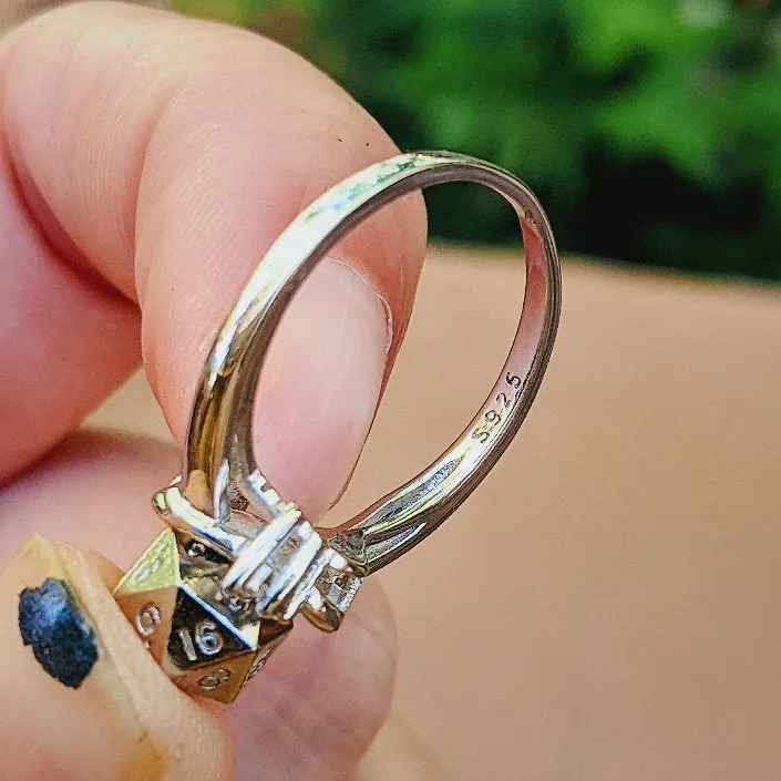 DnD D20 Ring Flower Sterling Silver