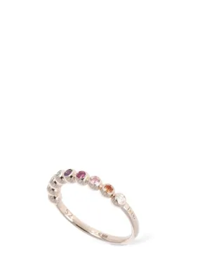 DoDo   9Kt Rose gold Bollicine crystal ring 