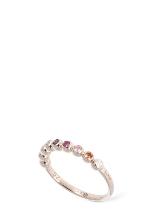 DoDo   9Kt Rose gold Bollicine crystal ring 