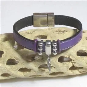 Domestic Violence Awareness Bracelet in Purple Leather