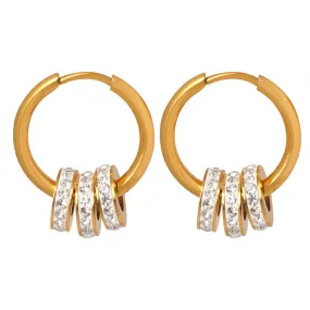 Elegant Zircon Small Circle Earrings with Versatile Style and Delicate Design