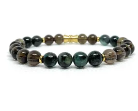 Emerald and Smoky Quartz Bracelet