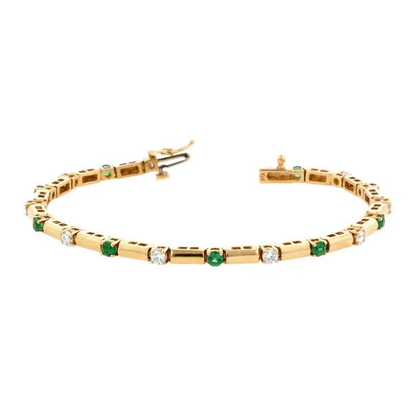 Emerald Diamond Link Bracelet