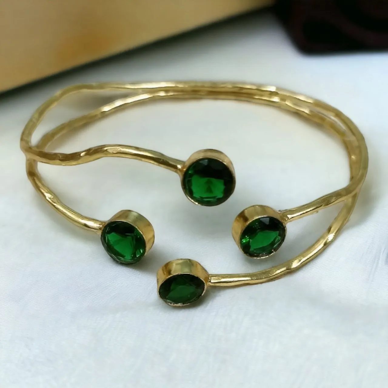 Emerald Elegance 4 Stone Bracelet