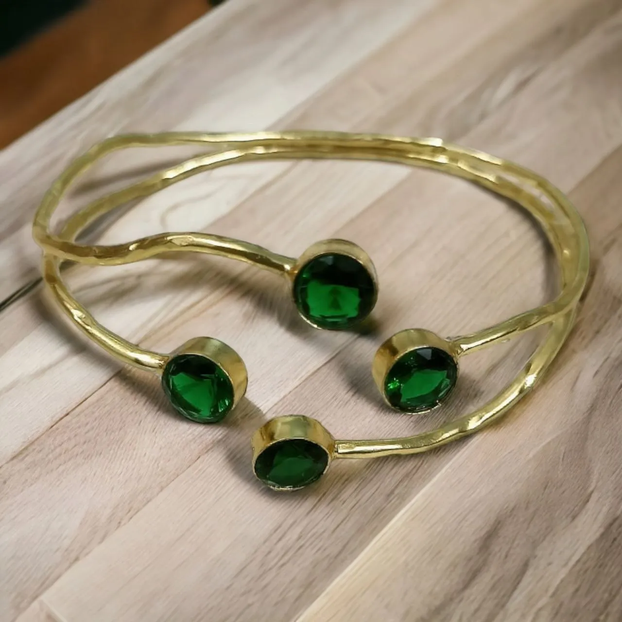 Emerald Elegance 4 Stone Bracelet
