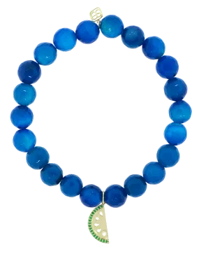 Emerald Pave Watermelon Charm Bracelet