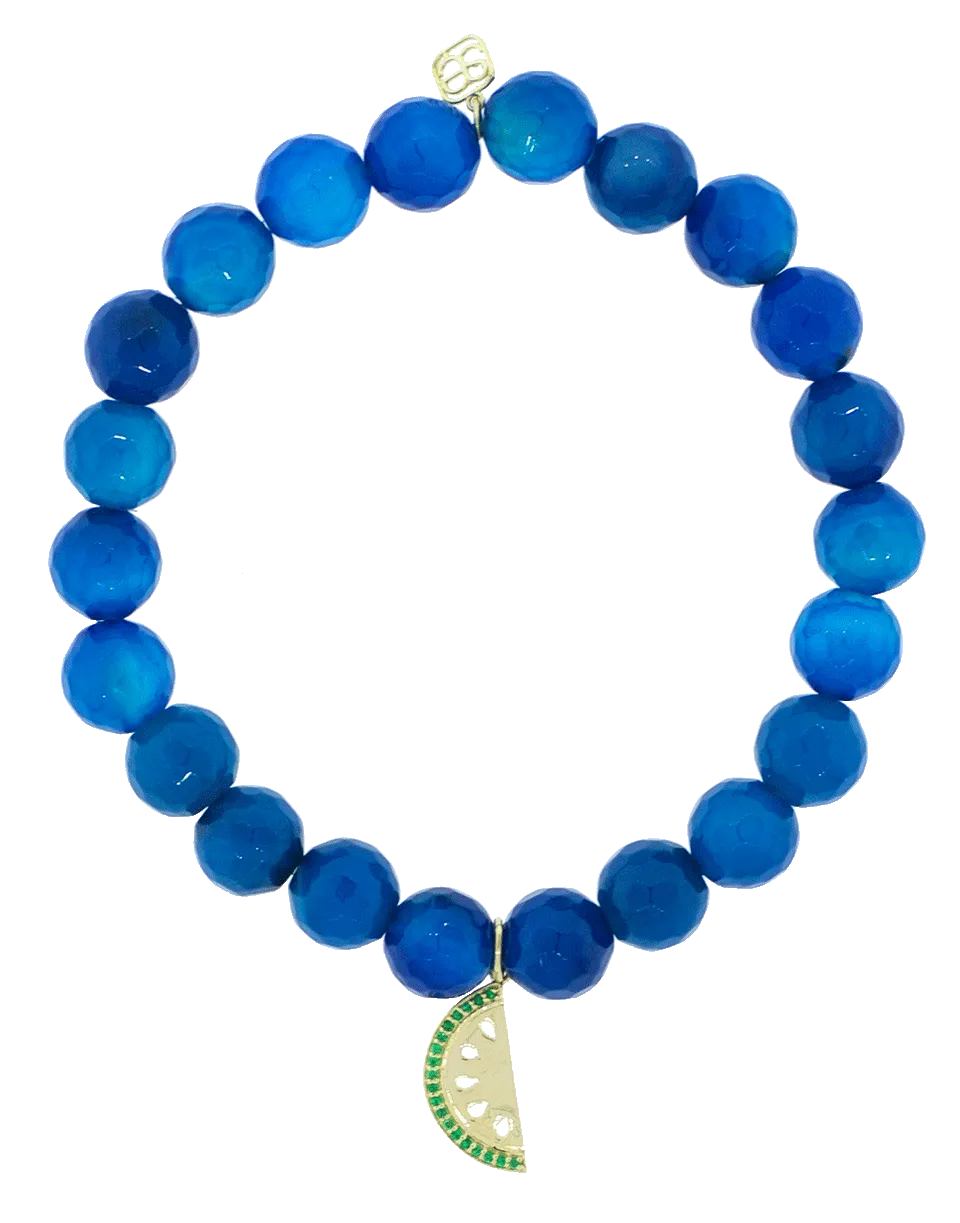 Emerald Pave Watermelon Charm Bracelet