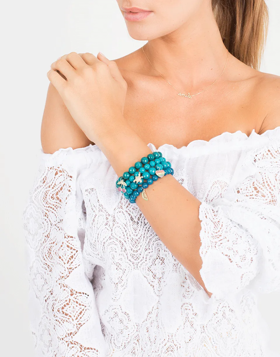 Emerald Pave Watermelon Charm Bracelet