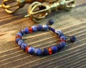 Enlightening Lapis and Horn Bead Wrist Mala