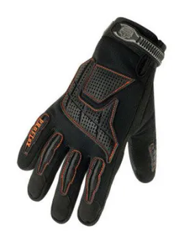 Ergodyne Medium Black ProFlex 9015F Full Finger Pigskin Anti-Vibration Gloves With Woven Elastic Cuff, Polymer Palm Pad, Pigskin Leather Palm And Fingers And Low Profile Closure