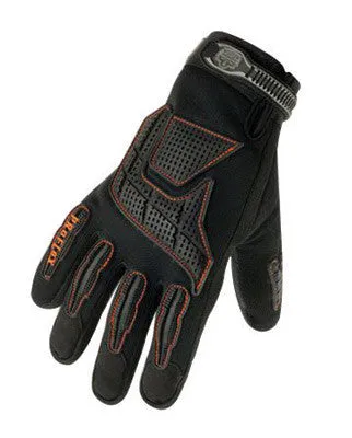 Ergodyne X-Large Black ProFlex 9015F Full Finger Pigskin Anti-Vibration Gloves With Woven Elastic Cuff, Polymer Palm Pad, Pigskin Leather Palm And Fingers And Low Profile Closure