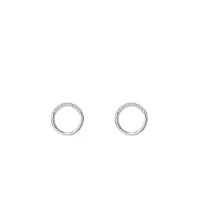 Exquisite Micro Inlaid Zircon Earrings - Sterling Silver Hollow Design