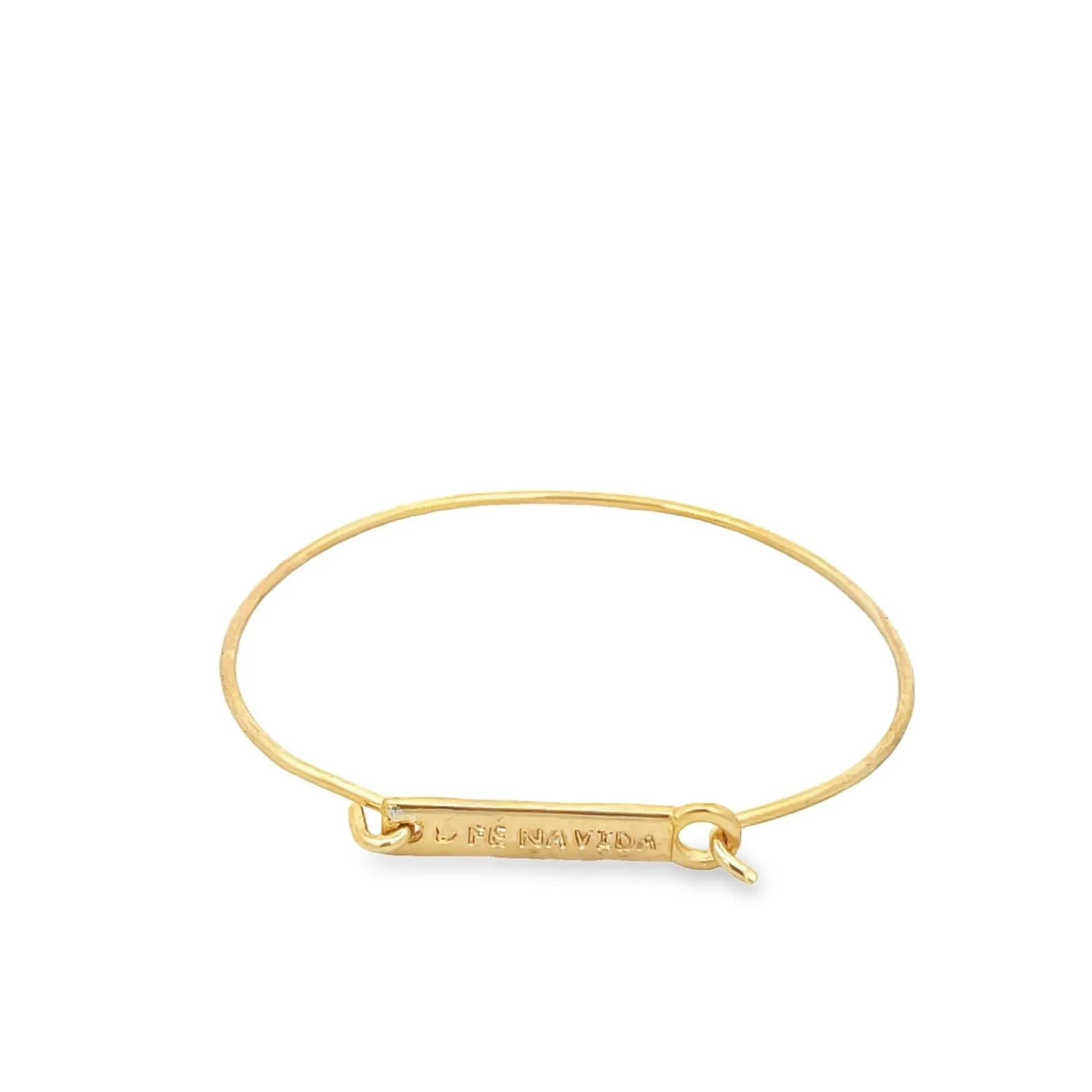 Faith Life Buckle Bangle Bracelet With Cz Stone (B22)