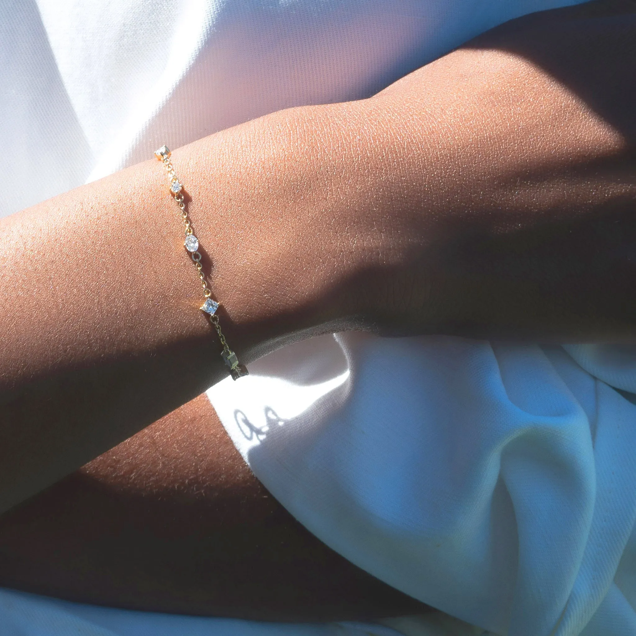 Fancy Cut Staggered Diamond Tennis Bracelet