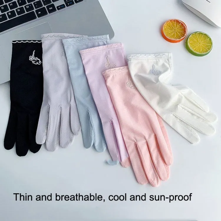 Free Code Summer Sunscreen Anti-ultraviolet Ice Silk Thin Gloves(Gray)