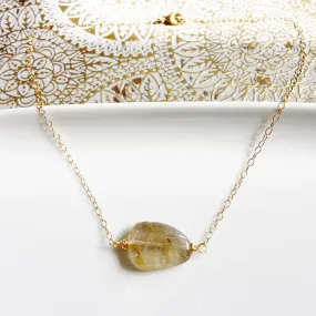 Full Heart- Golden Rutile Short Necklace (17 inches)