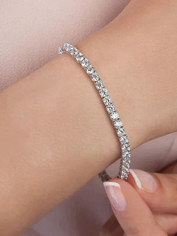 Genoveva 5MM 4 Prong Round Moissanite Tennis Bracelet