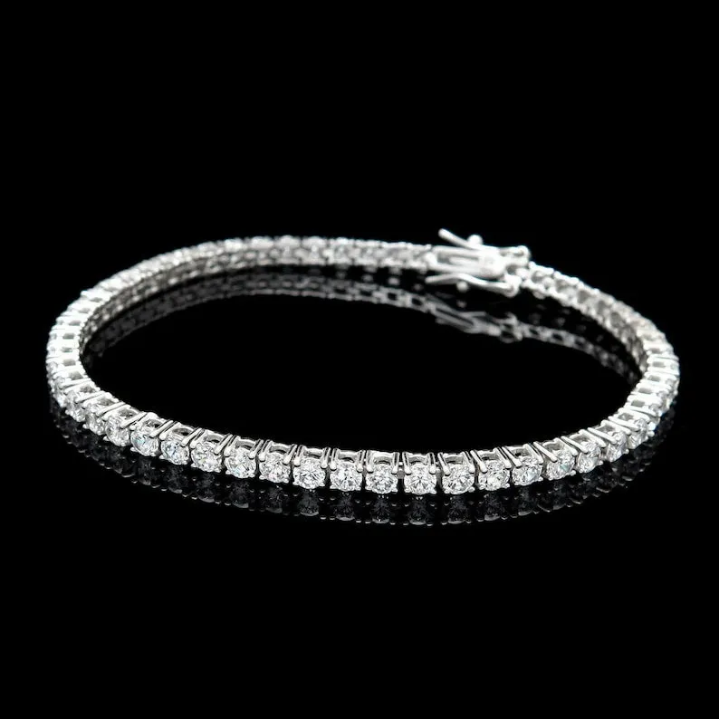 Genoveva 5MM 4 Prong Round Moissanite Tennis Bracelet