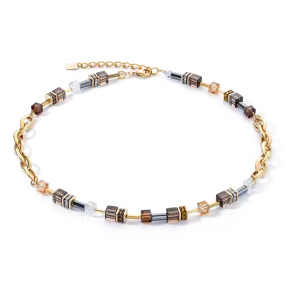 GeoCUBE® Chunky Chain necklace gold-brown