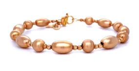 Gold Bead Bangle with Matte Finish