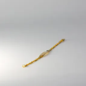 Gold Figaro Link ID Bracelet Diamond Cut 3MM Model-AB105