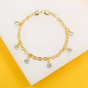 Gold Filled CZ Rolo Kids Bracelet